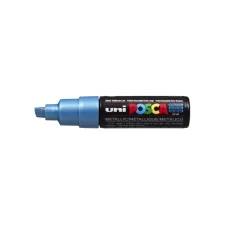 Paintmarker Uni POSCA PC8K breed schuin metallic blauw