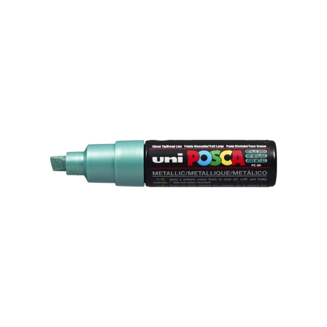 Paintmarker Uni POSCA PC8K breed schuin metallic groen