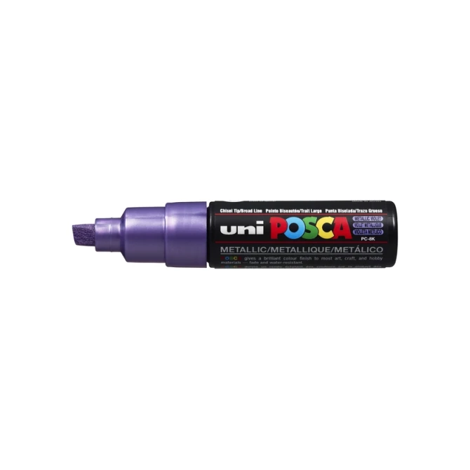 Paintmarker Uni POSCA PC8K breed schuin metallic paars