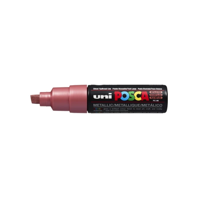 Paintmarker Uni POSCA PC8K breed schuin metallic rood