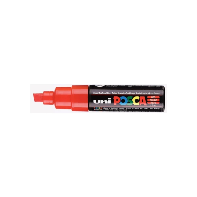 Paintmarker Uni POSCA PC8K breed schuin rood
