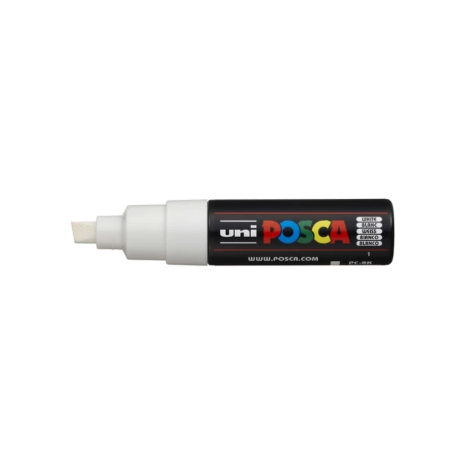 Paintmarker Uni POSCA PC8K breed schuin wit