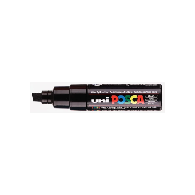 Paintmarker Uni POSCA PC8K breed schuin zwart