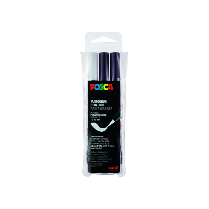 Paintmarker Uni POSCA PCF350 Brush 1-10mm assorti set à 3 stuks