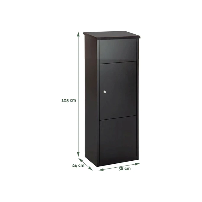 Pakketbrievenbus BRASQ 105x38x24cm PB400 Zwart