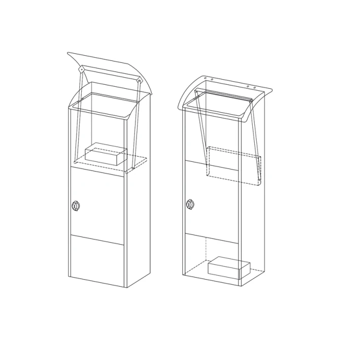 Pakketbrievenbus Helsinki 390x240x1053mm zwart