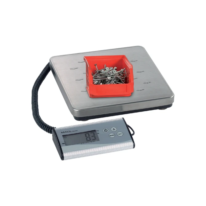 Pakketweger MAUL Cargo 120kg metalen plateau 27x27cm +9V batterij zilver