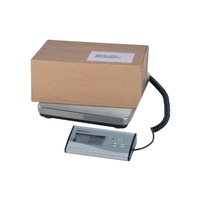 Pakketweger MAUL Cargo 120kg metalen plateau 27x27cm +9V batterij zilver