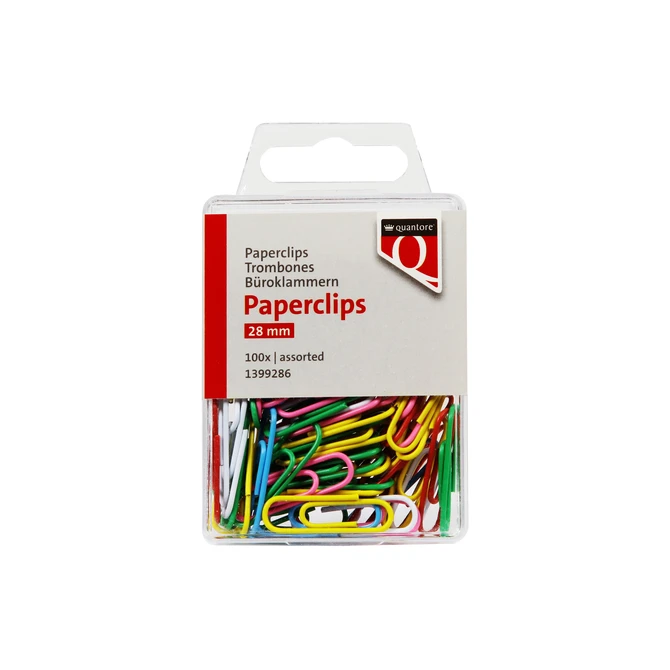 Paperclip Quantore 28mm 100 stuks assorti