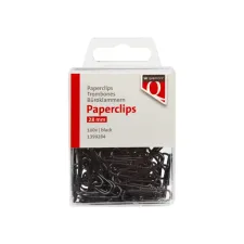 Paperclip Quantore 28mm 100 stuks zwart