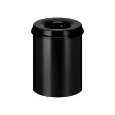 Papierbak met vlamdover Vepabins 15liter 26cm zwart