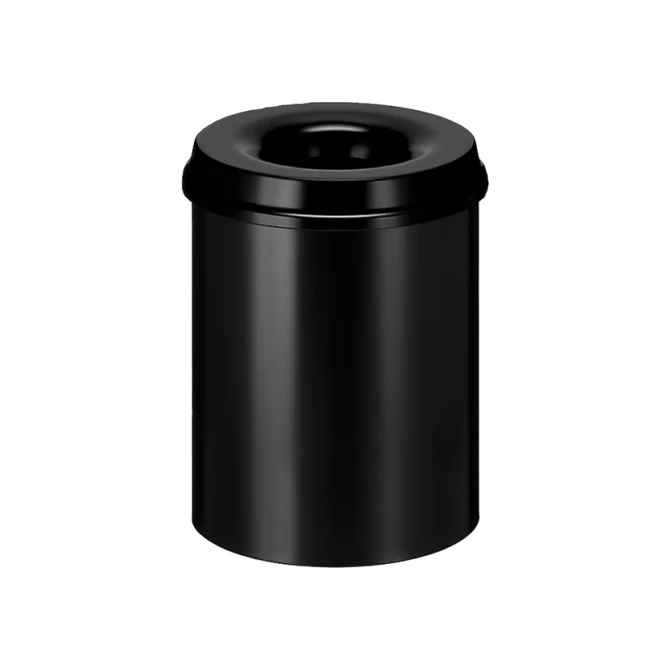 Papierbak met vlamdover Vepabins 15liter 26cm zwart