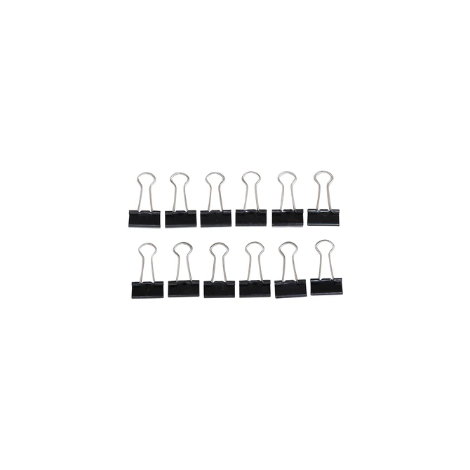 Papierklem MAUL 213 foldback 19mm zwart 12 stuks