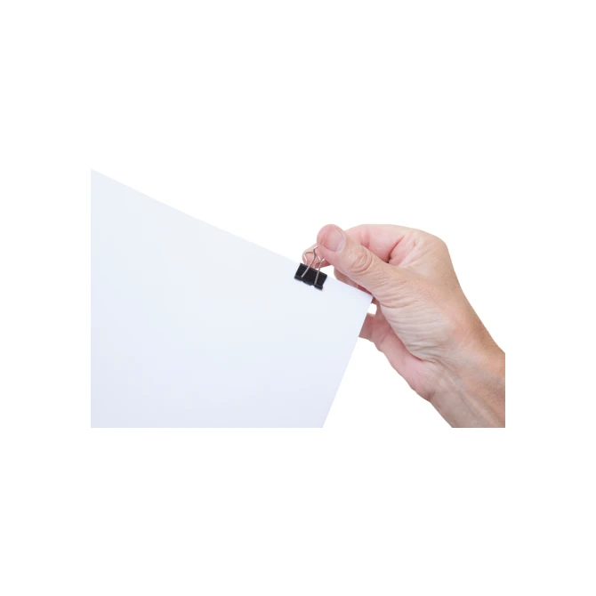 Papierklem MAUL 213 foldback 19mm zwart 12 stuks