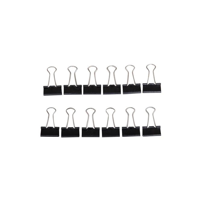 Papierklem MAUL 213 Foldback 25mm zwart 12 stuks