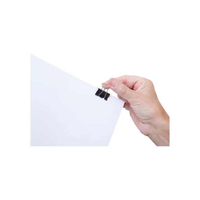 Papierklem MAUL 213 Foldback 25mm zwart 12 stuks