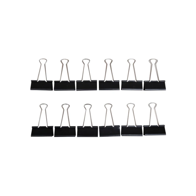 Papierklem MAUL 213 foldback 50mm zwart 12 stuks