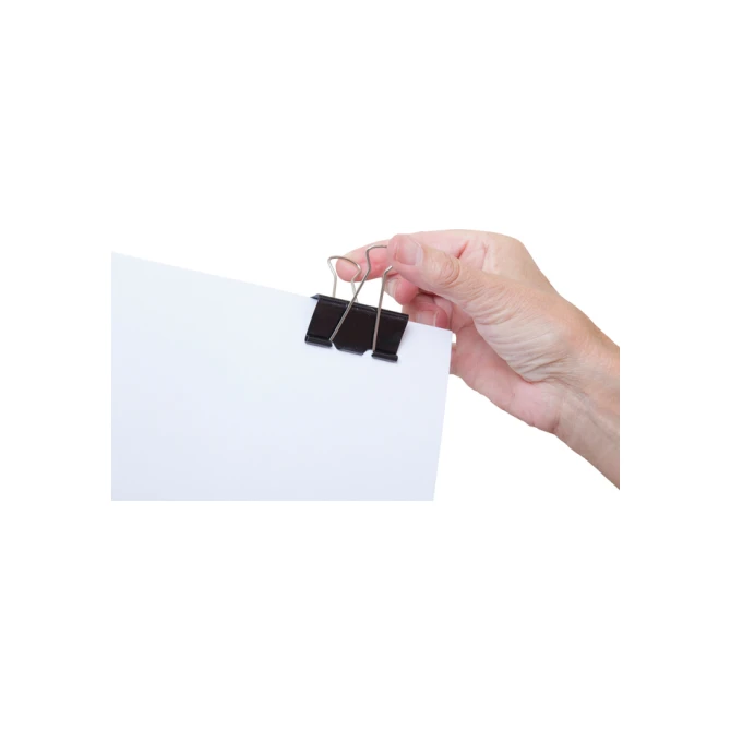 Papierklem MAUL 213 foldback 50mm zwart 12 stuks