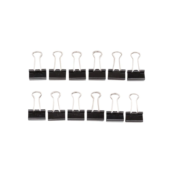 Papierklem MAUL 215 foldback 13mm capaciteit 4mm zwart 12 stuks