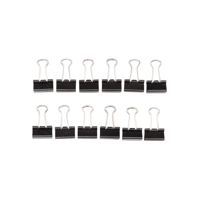 Papierklem MAUL 215 foldback 16mm capaciteit 5mm zwart 12 stuks