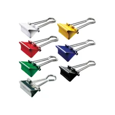 Papierklem MAUL 215 foldback 19mm capaciteit 7mm assorti 12 stuks