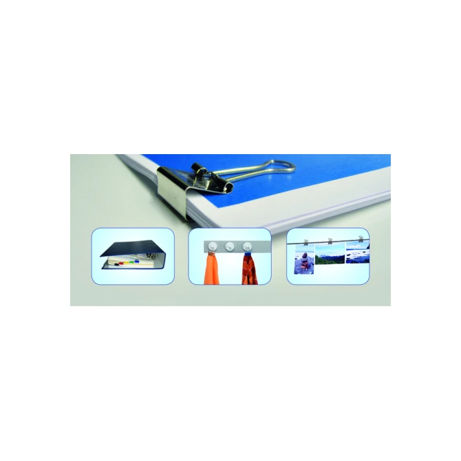 Papierklem MAUL 215 foldback 19mm capaciteit 7mm assorti 12 stuks
