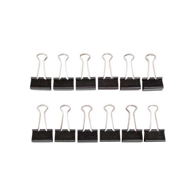 Papierklem MAUL 215 foldback 25mm capaciteit 9mm zwart 12 stuks