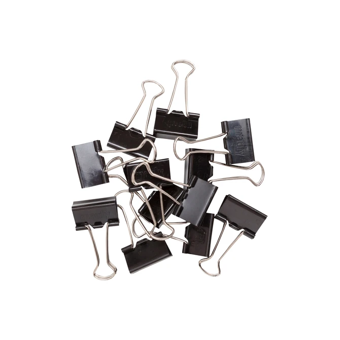 Papierklem MAUL 215 foldback 25mm capaciteit 9mm zwart 12 stuks