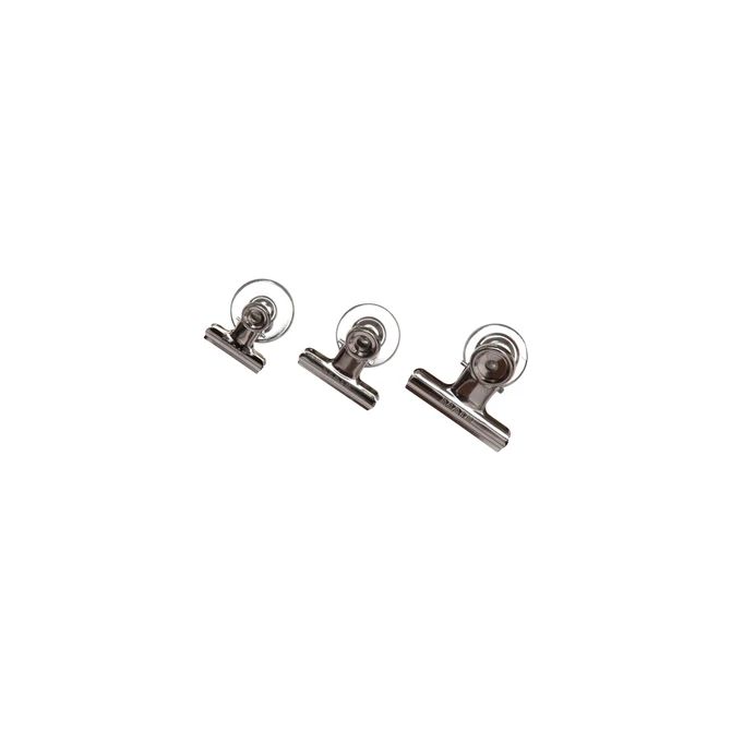 Papierklem MAUL Bulldog met magneet 30mm zilver 2 stuks