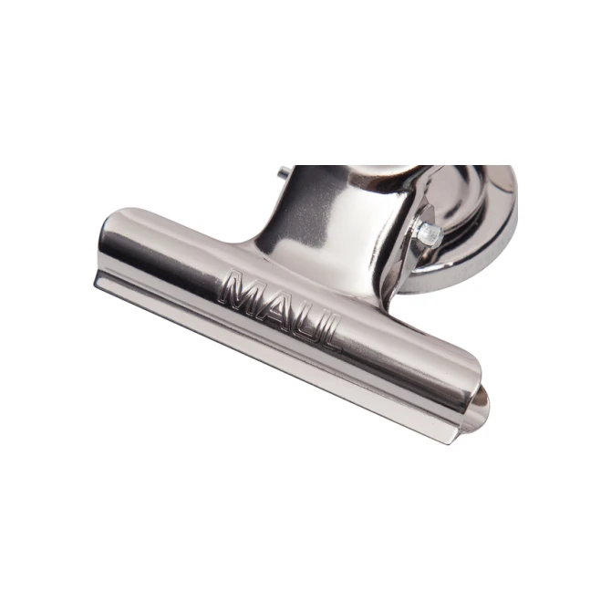 Papierklem MAUL Bulldog met magneet 52mm zilver 2 stuks