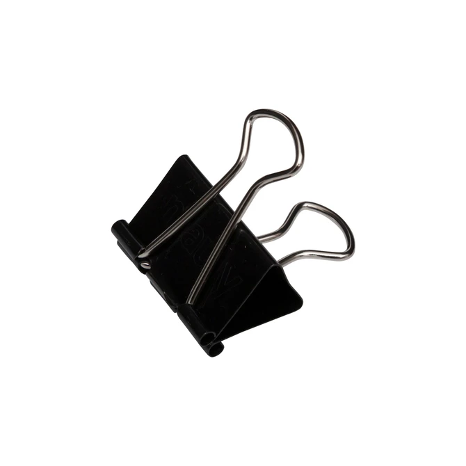 Papierklem MAUL foldback 215 13mm zwart 12 stuks
