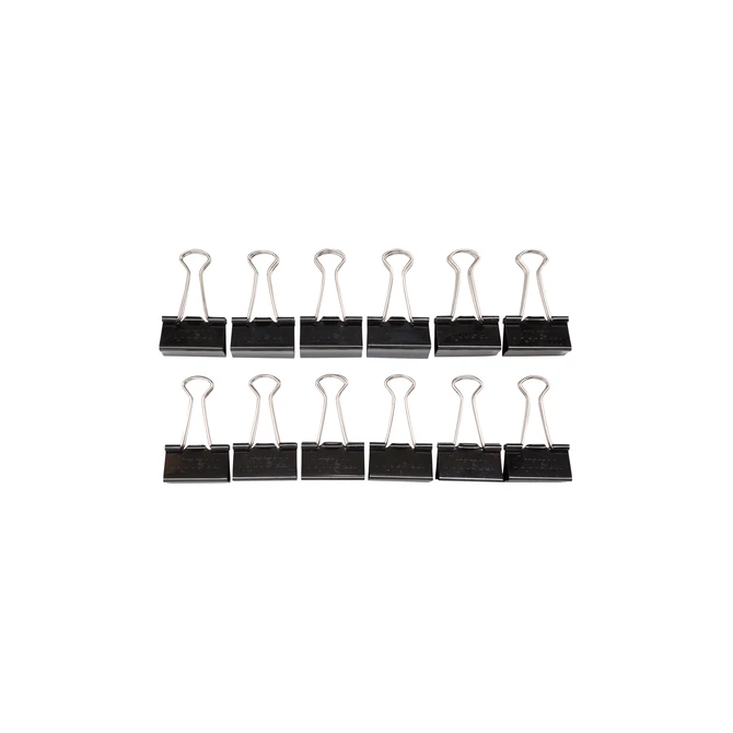 Papierklem MAUL foldback 215 13mm zwart 12 stuks