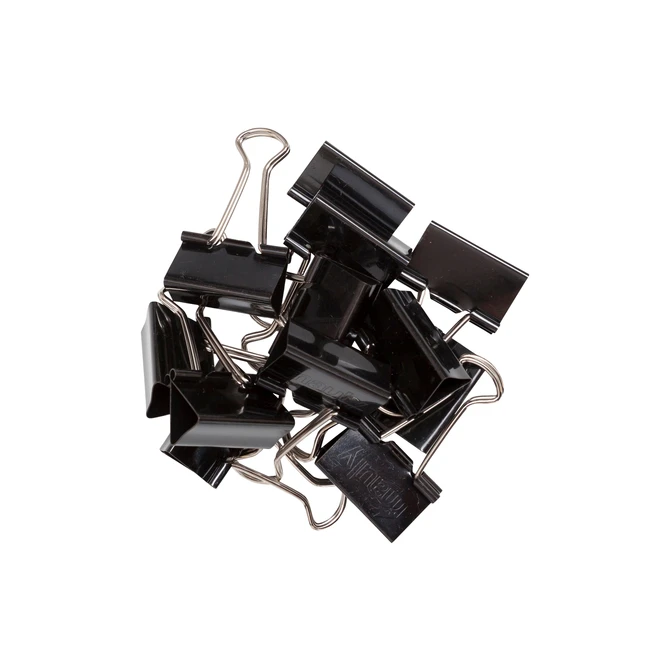 Papierklem MAUL foldback 215 13mm zwart 12 stuks