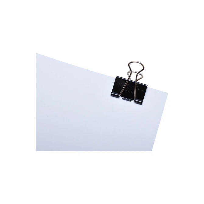 Papierklem MAUL foldback 215 13mm zwart 12 stuks