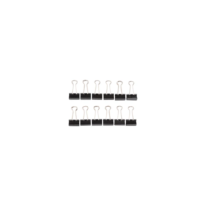 Papierklem MAUL foldback 215 19mm zwart 12 stuks