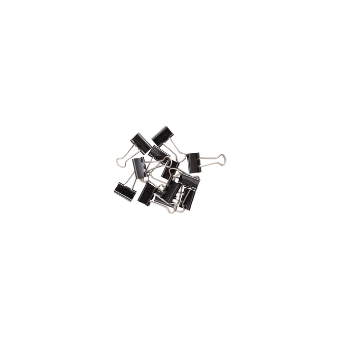 Papierklem MAUL foldback 215 19mm zwart 12 stuks