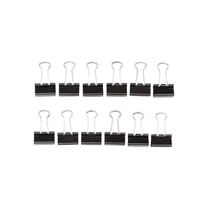 Papierklem MAUL foldback 215 19mm zwart 12 stuks
