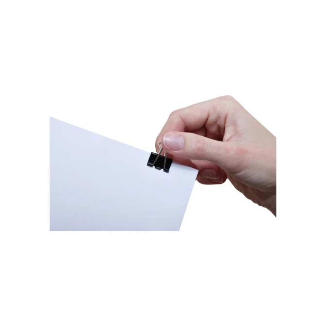 Papierklem MAUL foldback 215 19mm zwart 12 stuks