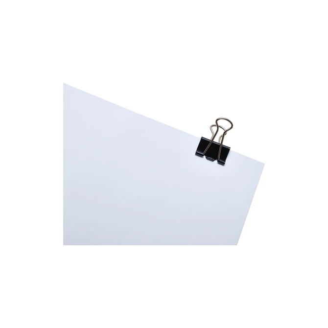 Papierklem MAUL foldback 215 19mm zwart 12 stuks