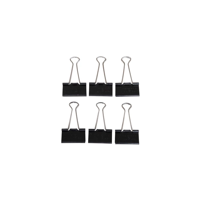 Papierklem MAUL foldback 215 19mm zwart 6 stuks