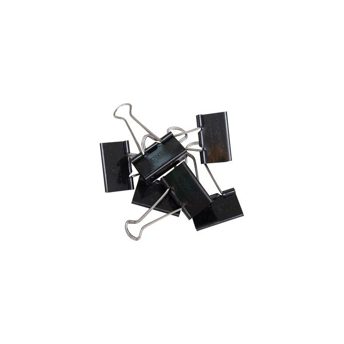 Papierklem MAUL foldback 215 19mm zwart 6 stuks