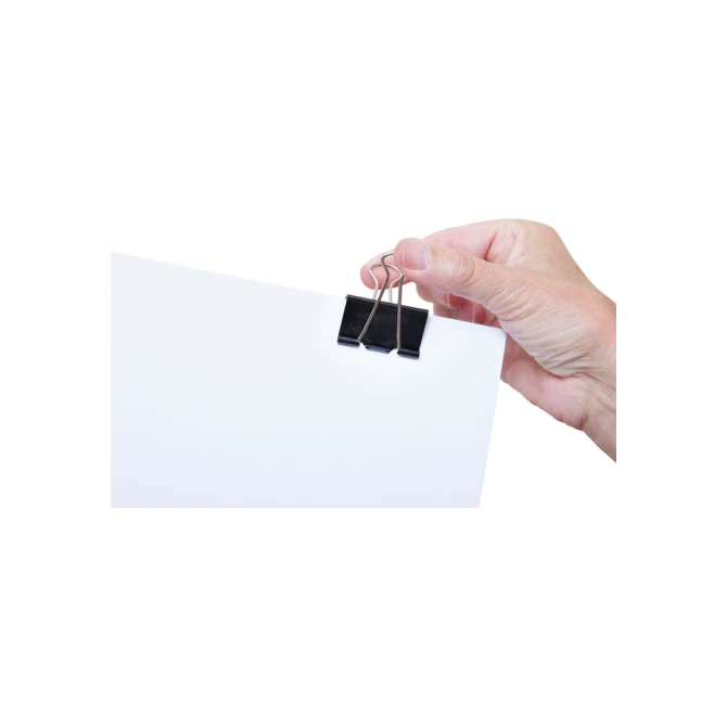 Papierklem MAUL foldback 215 19mm zwart 6 stuks