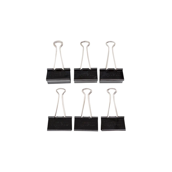 Papierklem MAUL foldback 215 zwart 6 stuks
