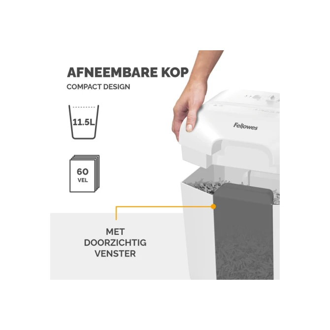 Papiervernietiger Fellowes Powershred LX25 snippers 4x37mm wit