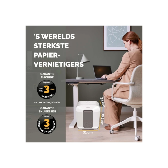Papiervernietiger Fellowes Powershred LX25 snippers 4x37mm wit