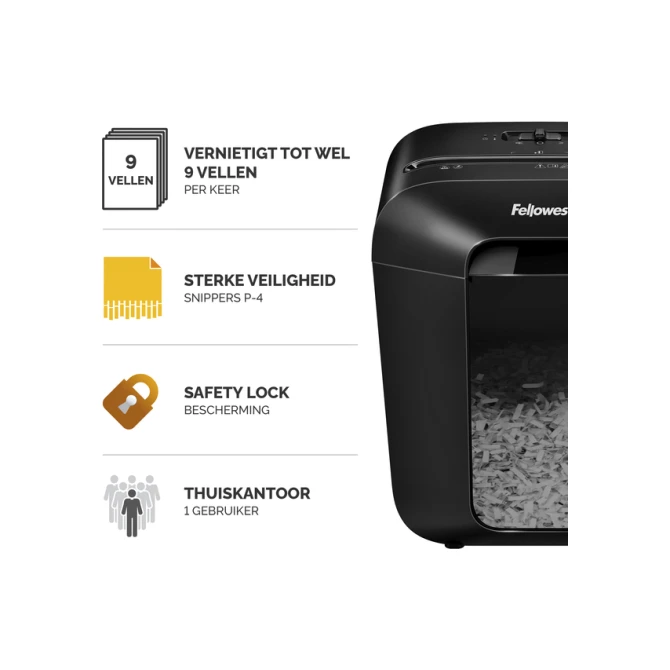 Papiervernietiger Fellowes Powershred LX50 snippers 4x37mm zwart