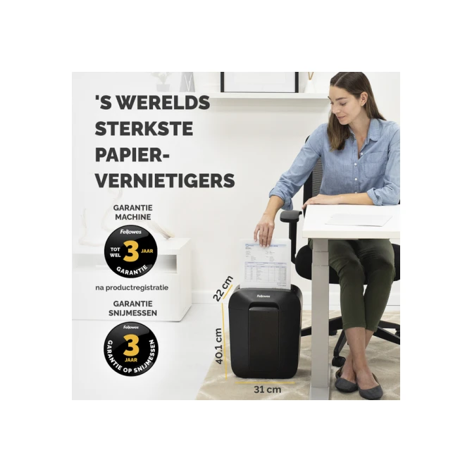 Papiervernietiger Fellowes Powershred LX50 snippers 4x37mm zwart