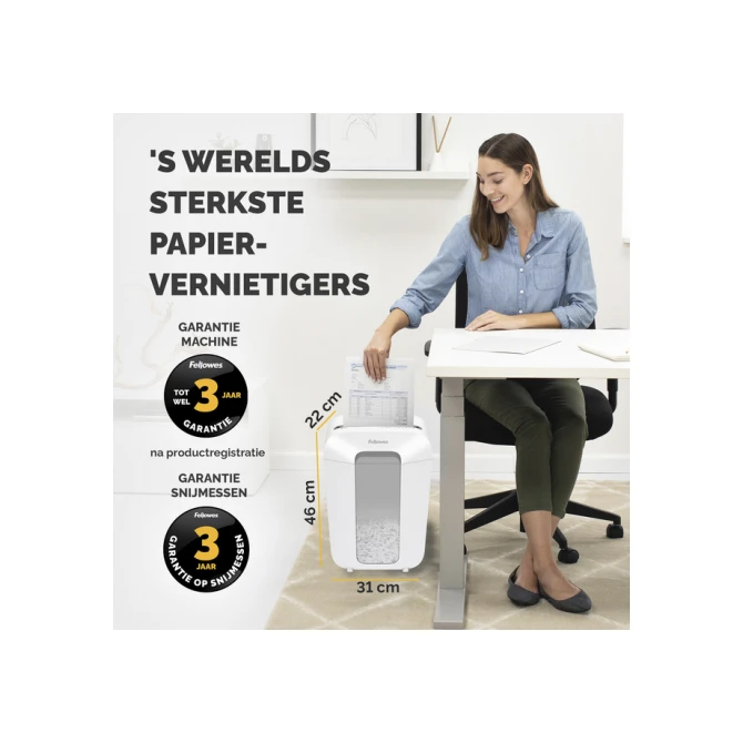 Papiervernietiger Fellowes Powershred LX70 snippers 4x40mm wit