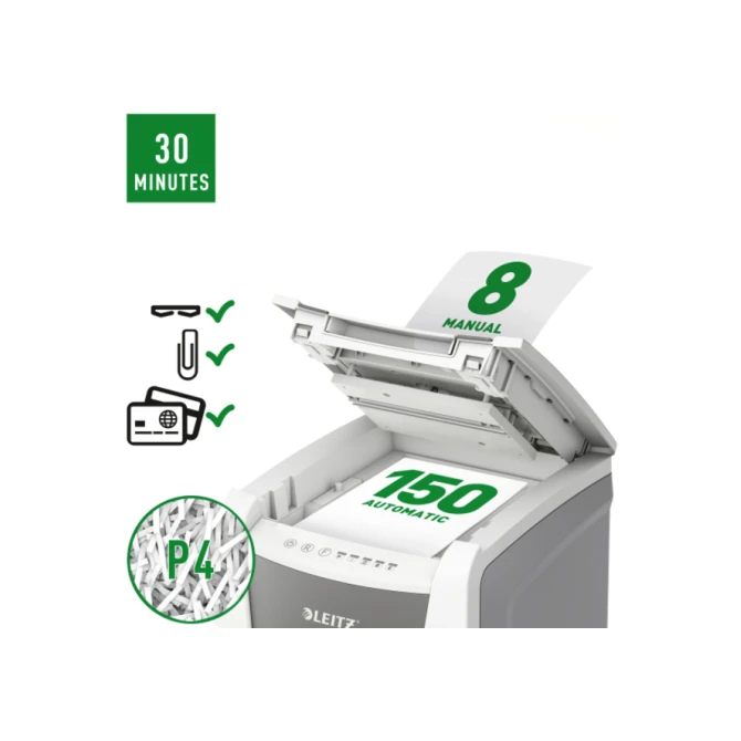 Papiervernietiger Leitz IQ Auto+ Office 150 P4 snippers 4x28mm