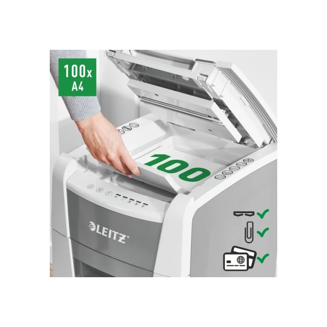 Papiervernietiger Leitz IQ Auto+ Small Office 100 P4 snippers 4x28mm